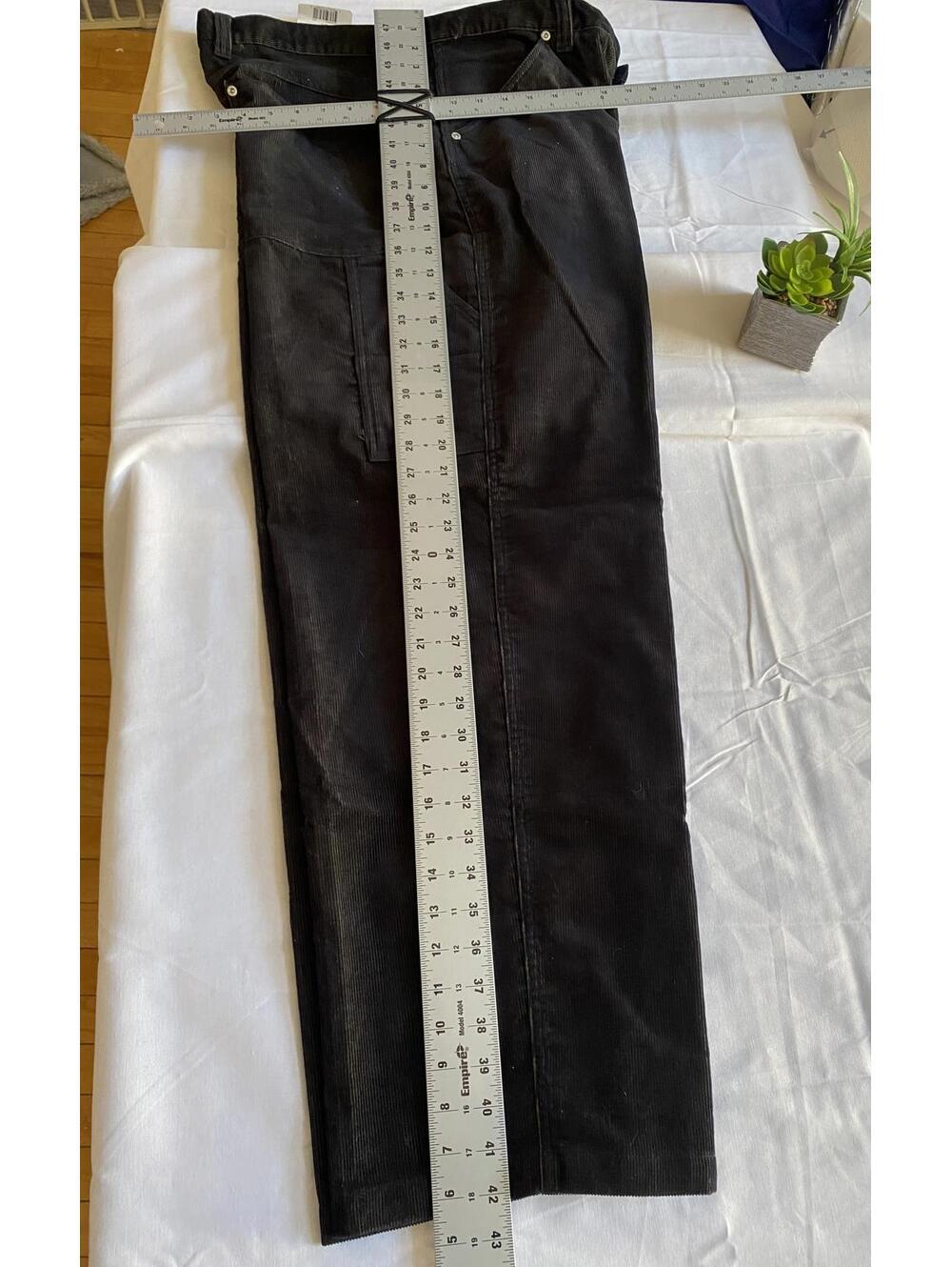Black Corduroy Pants with Patchwork Design 38 x 30 - Picture 3 of 9